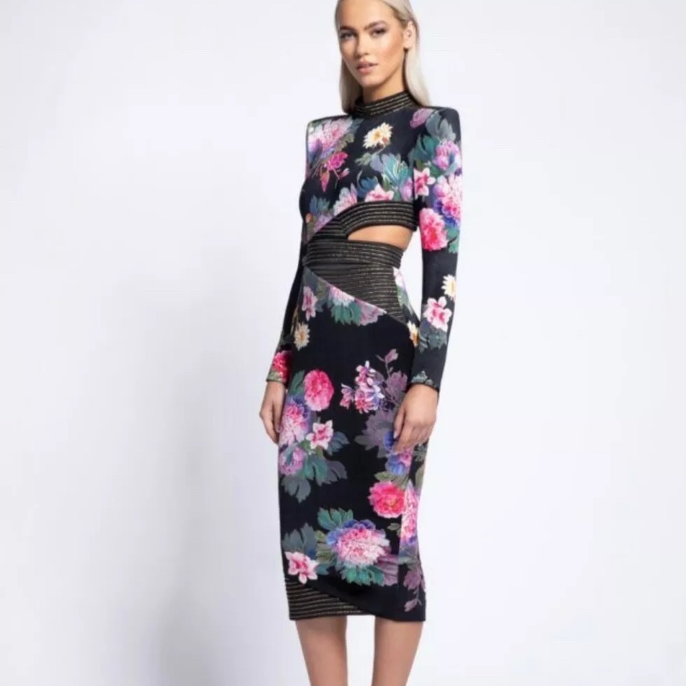Zhivago Women's Floral Velvet Cutout Midi Dress